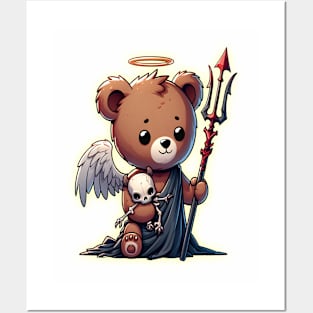 Cute Fallen Angel Bear Posters and Art